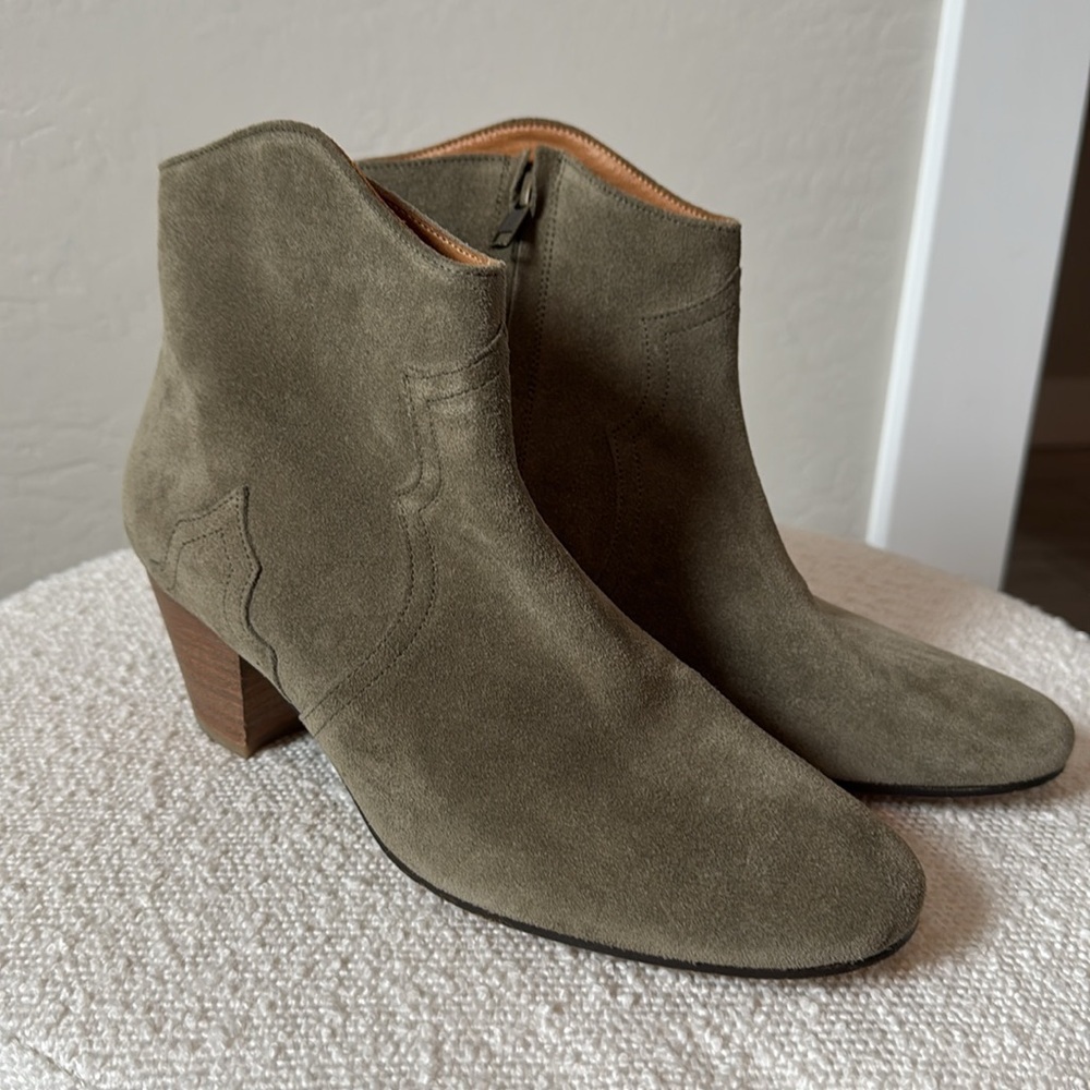 Isabel Marant Olive Suede Ankle Booties - Picture 4 of 11
